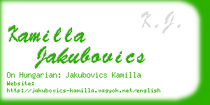 kamilla jakubovics business card